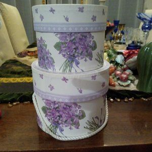 Two Violet Flower Boxes